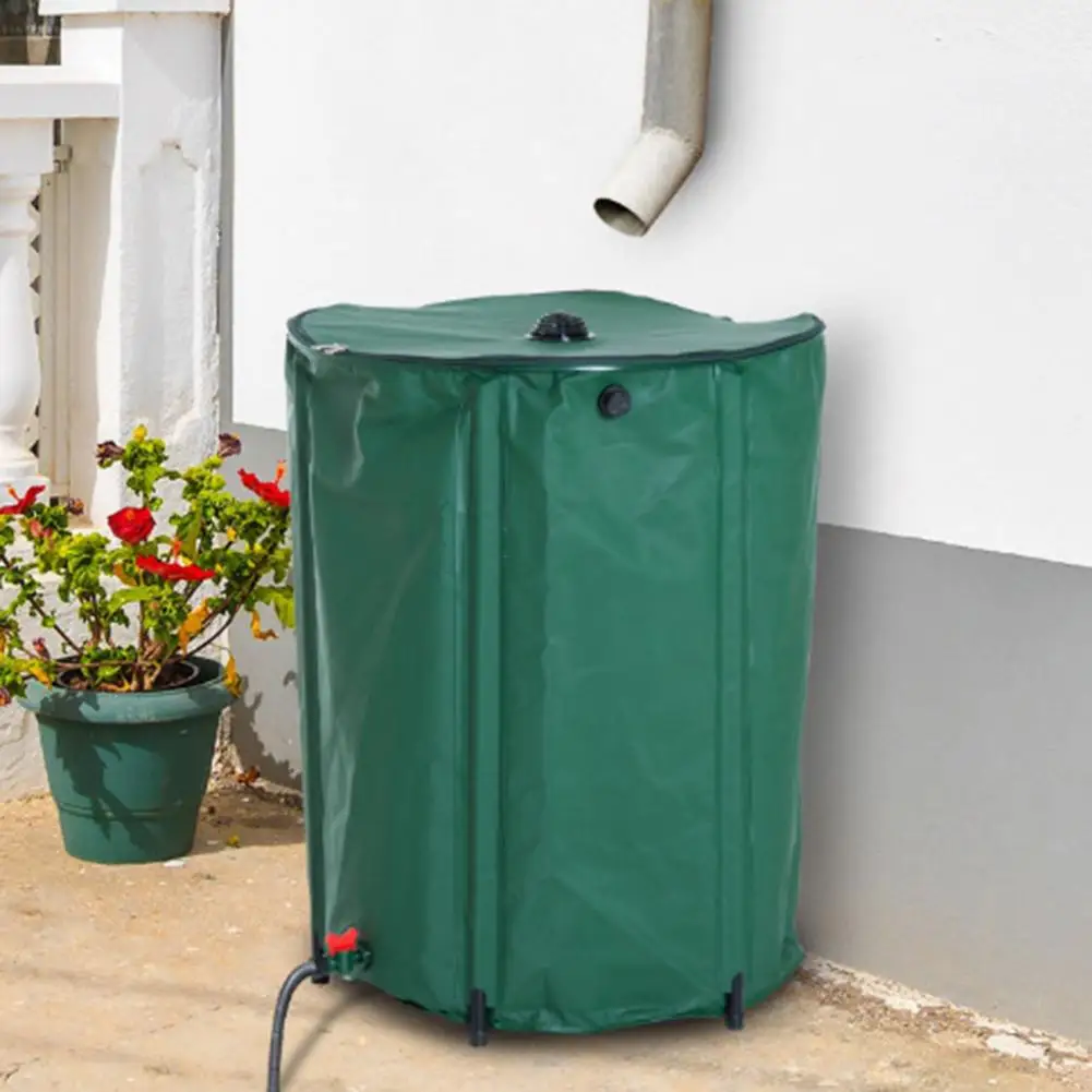 

100L Rain Barrel Collapsible Rainwater Harvest Water Tank Garden PVC Foldable Rain Collection Container With Filter Spigot Kit