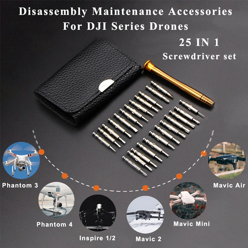 25 in 1 Drone Repair Screwdriver Sets Professional Screw Bolt Driver Tool For DJI Mavic Air 2/2S/Pro/Mini 2/Mini SE Phantom 3/4 |