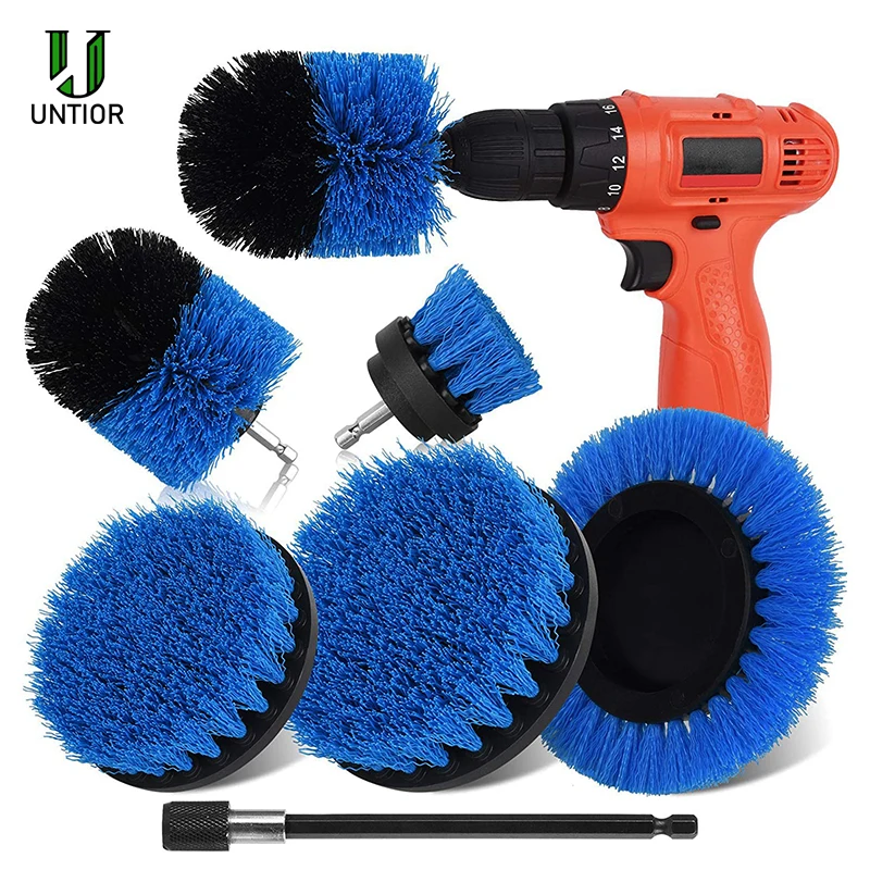 

2/3.5/4/5'' Brush Attachment Set Power Scrubber Brush Car Polisher Bathroom Cleaning Kit with Extender Kitchen Cleaning Tools