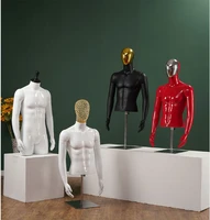 male model half mannequin men underwear body hanger electroplating clothing store display