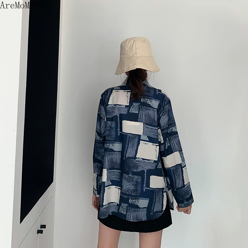 Осенний новый костюм AreMoMuWha с длинным рукавом и принтом женский пиджак 2019