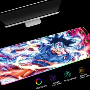 RGB коврик для мыши большой игровой компьютерный размер XXL аниме-пэд светодиодный Большой Коврик Противоскользящая резиновая клавиатура настольный ПК с подсветкой