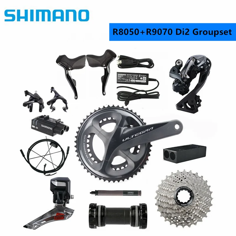 Shimano Di2 Ultegra R8050 + R9070 50/34T 53/59T 165/170/172.5/175 мм 2*11 22 Скорость дорожный мотоцикл указано