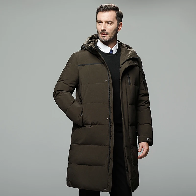 Mens jacket 90% white duck down coat  extra-thick outdoor down jacket for middle-aged and elderly men warm jacket