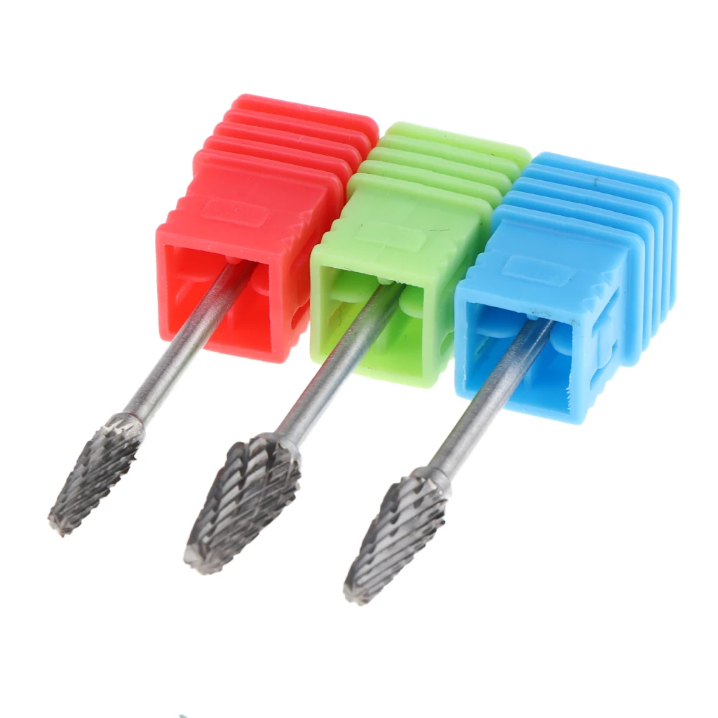 Набор из 3 сверхмощных стальных сверл для ногтей 3/32 аксессуары маникюра