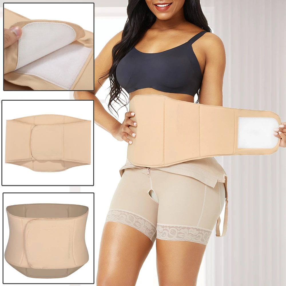 HEXIN Abdominal Board Compression Postpartum Recovery Tummy Control Faja Post Surgical Ab Liposuction Beige Waist Trainer | Женская