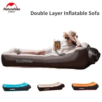 naturehike outdoor camping inflatable sofa bed double layer waterproof portable beach ultralight air bed lazy bag lounger