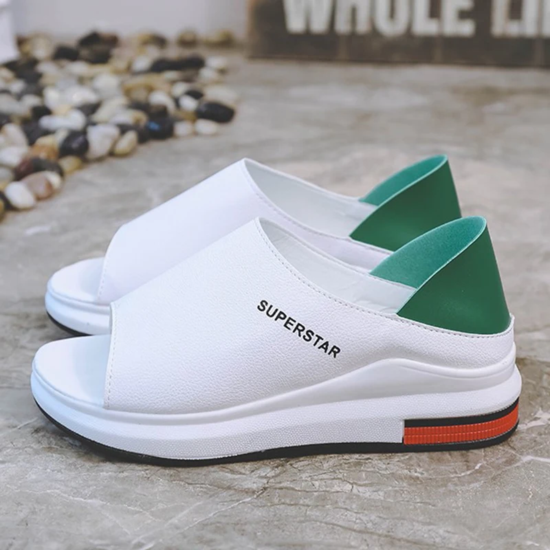 

2021 New Fashion Women Sandals Summer Platform Sandal Shoes Woman Peep Toe Leather Beach Flat Casual Sandalias Mujer Plus Size