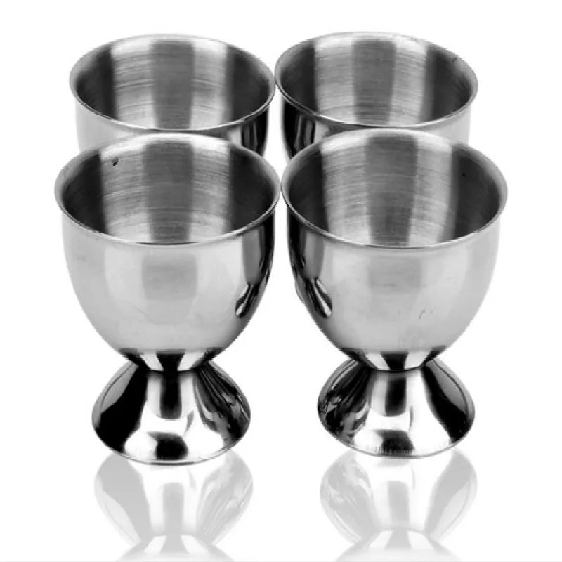 

Kitchen Supplies Stainless Steel 40ml Mini Wine Cups Egg Cup Storage Rack Holder Tray 4pcs/lot