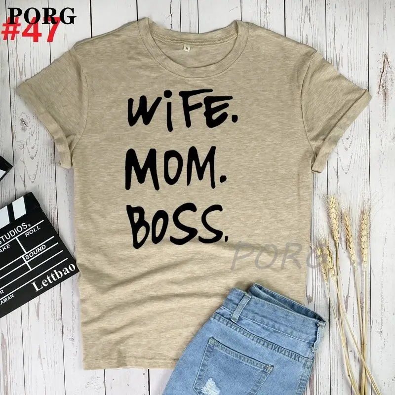 

Wife Mom Korean T Shirt Women Fashion Tops Shirts Summer New Arrival Short Sleeve T-Shirts Top Tee Casual Ladies Tee 2021