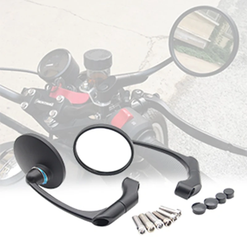 Зеркало заднего вида мотоциклетное круглое черное 10/8 мм | Автомобили и мотоциклы