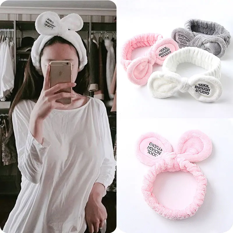 

2021 New Hair Accessories Coral Fleece Headbands Women Bow Hairbands Headwear Wash Face Makeup Hair Bands Hair Tie