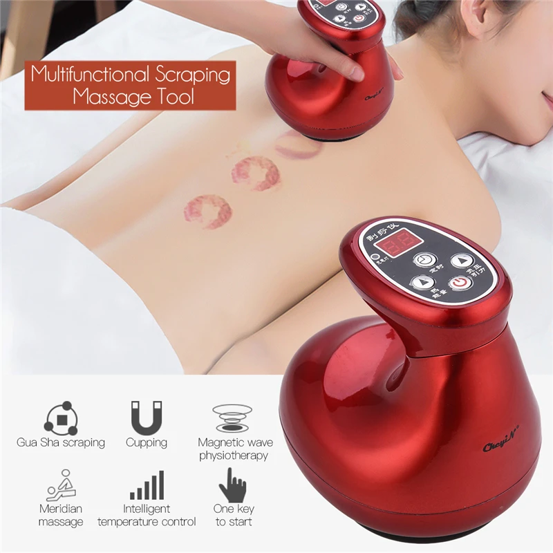 

Rechargeable Electric Guasha Massager 6 Gears for Hot Compress Magnetic Wave Gua Sha Scraping Cupping Body Slimming Massage Tool