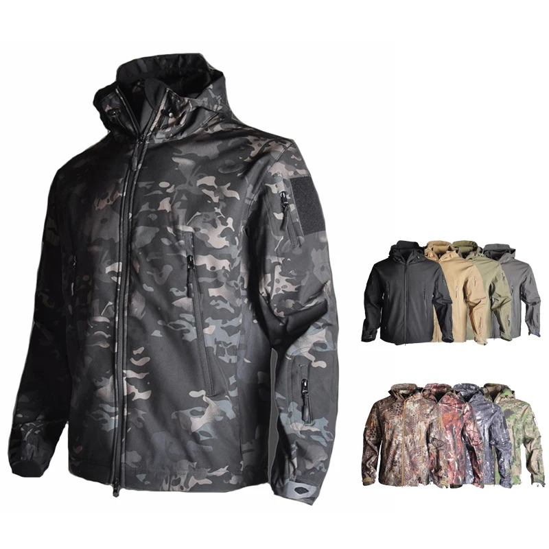 

Men Softshell Jacket Tactical Army Coat Waterproof Outdoor Camouflage Hunting Clothes Hiking Camping Windbreaker
