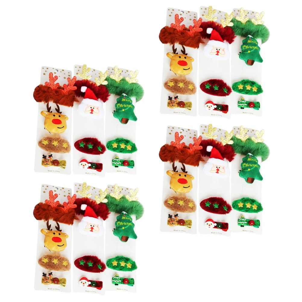 

3 Sets Christmas Hairband Hairpin Brooch Children Christmas Hair Accessories