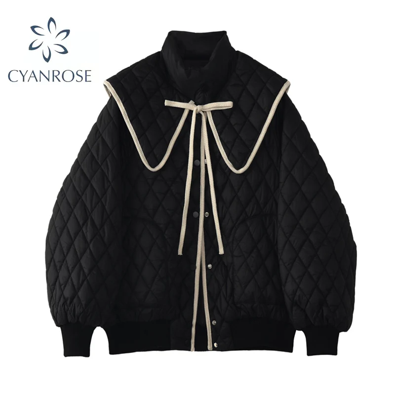 Женский пуховик 2021 модная однобортная свободная стеганая куртка оверсайз