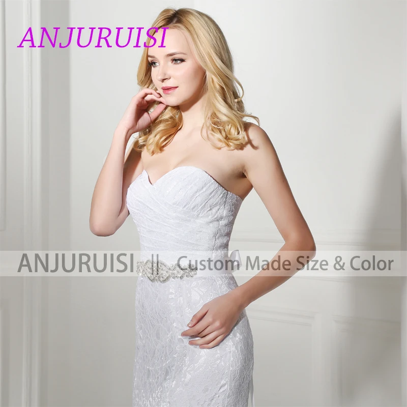 ANJURUISI-vestidos de novia elegantes de encaje blanco, vestidos de novia de sirena 2019, bohemios Vintage, vestidos de boda baratos, Sereia con chaqueta