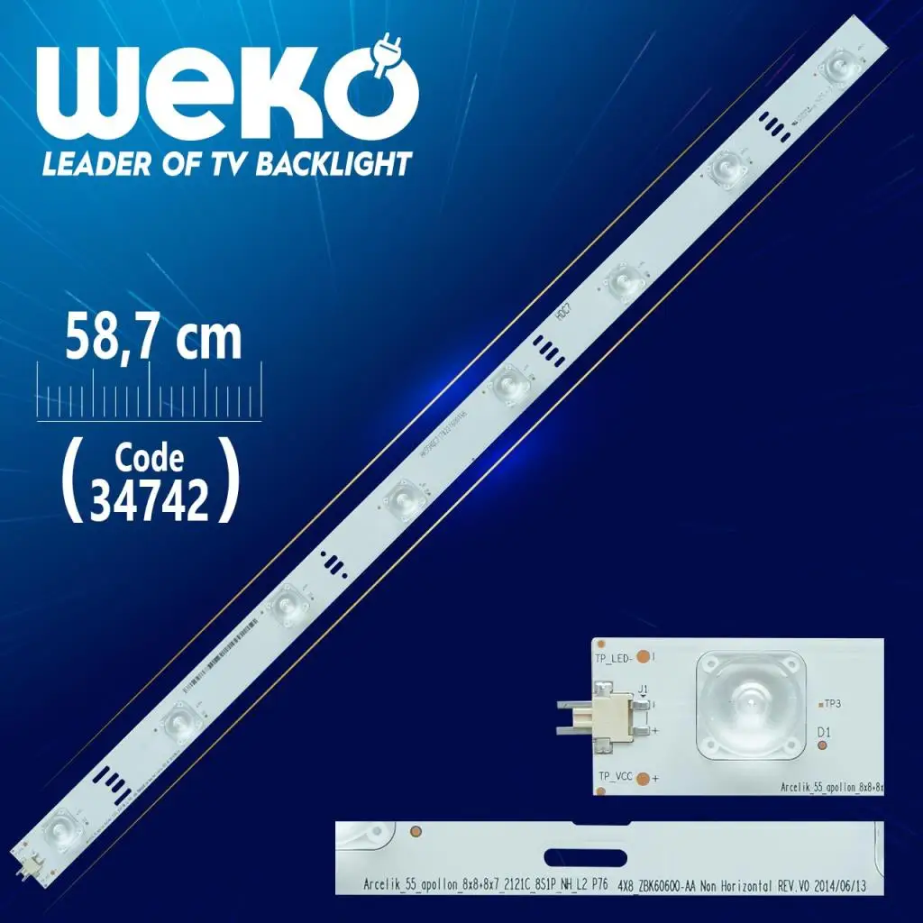 ARCELİK_55_APOLLON _ 8 X8 + X7 2121C S1P NH L2 P76 4 ZBK60600 AA 58 7 см светодиодный (WK 043)|Электротовары| |