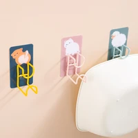 1pcs washbasin hook free punching household bathroom toilet wall mounted shelf hanging basin rack key holder for kitchen storage
