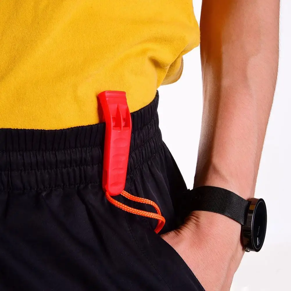 

Outdoor Camping Survival Portable Sports Referee Lifeguard Loud PP Whistle Sports Plastic Band Dual Whistle Match Whistles L8B9