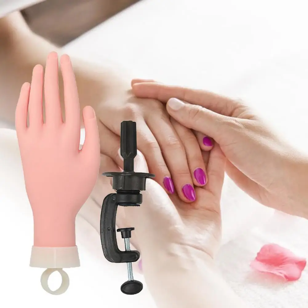 

Artificial Hand Practical Deep Fingernail Bed Movable Manicure Prosthetic Left Hand for DIY Manicure Model Practice Hand
