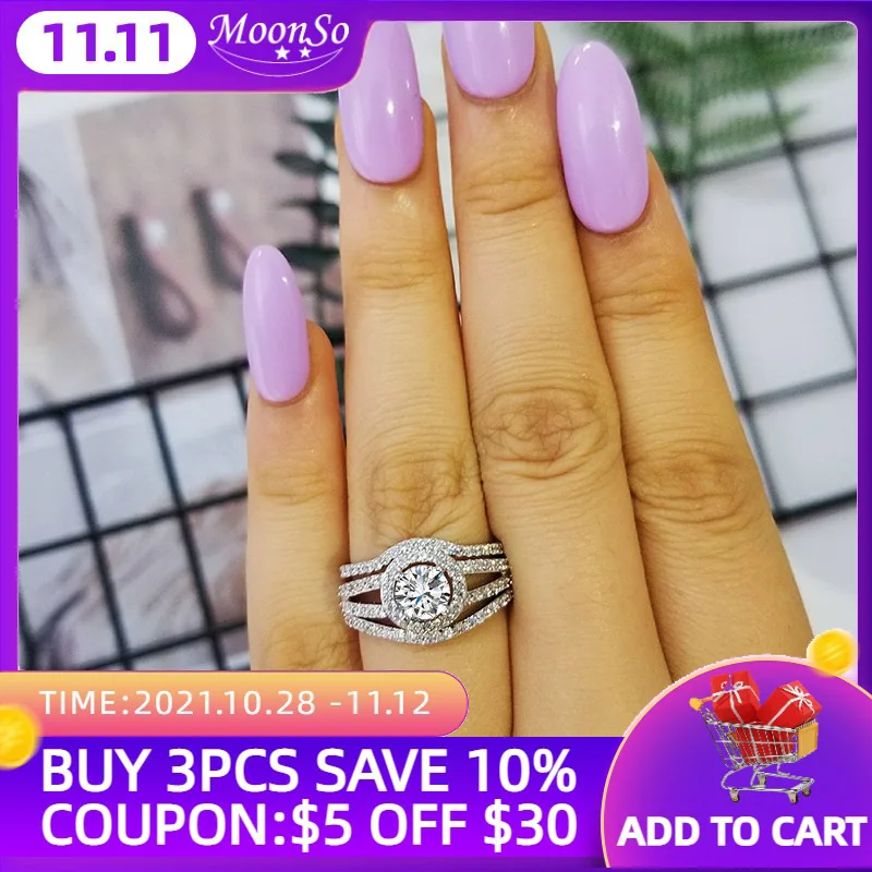 

Женское кольцо из серебра 925 пробы с фианитом, 3 шт.