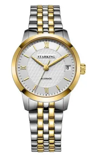 AL0187GS81 STARKING модные часы женские винтажные кожаные Роскошные Часы Дамские из нержавеющей стали автоматические женские наручные часы 5ATM водонепроницаемые - Цвет: AL0187GS81