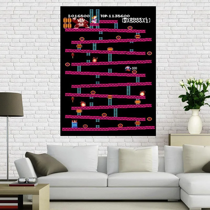 3 Donkey Kong-игровой постер в стиле ретро nintendo(классический Donkey Kong/NES), 40x60 см украшение дома на заказ холст постер - Цвет: 3