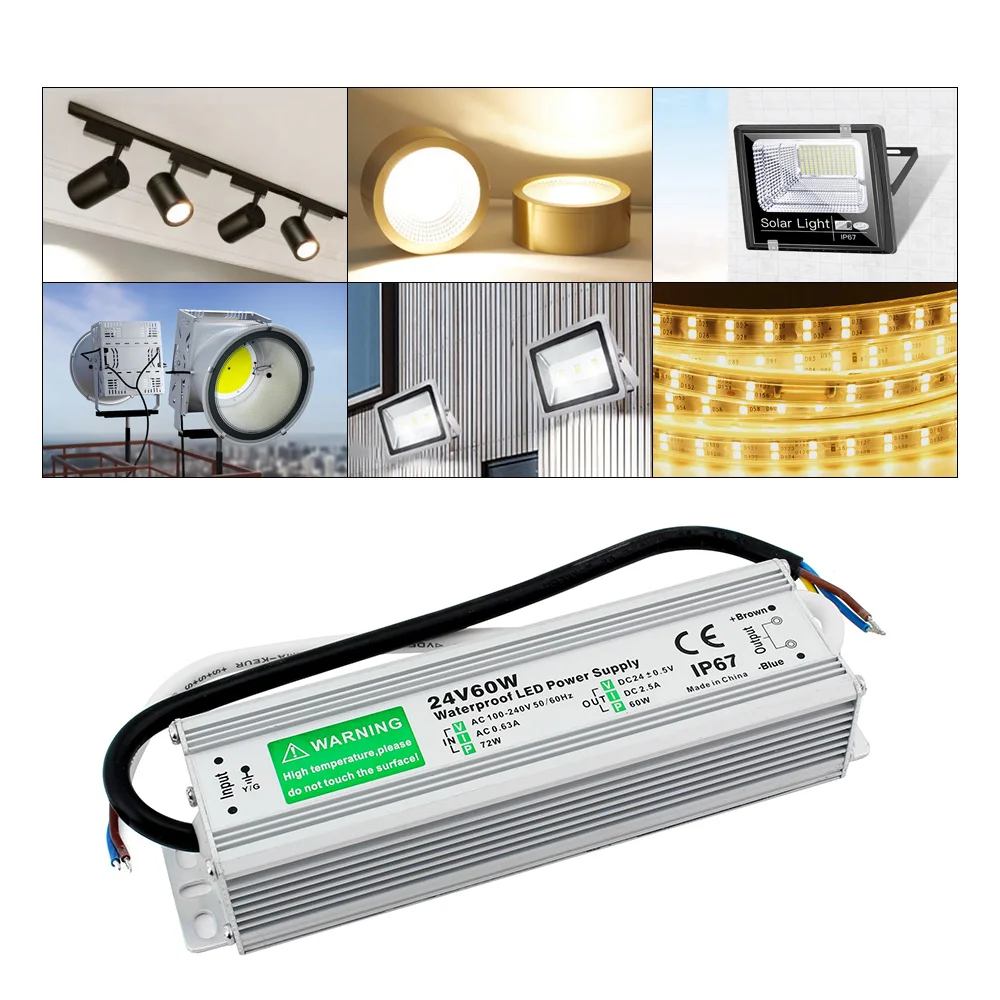 

LED Driver AC IP67 24V 30W Power Supply Waterproof AC DC Lighting Transformer 110V 220V To 24V 30W IP67 Power Supply DC 24V Volt