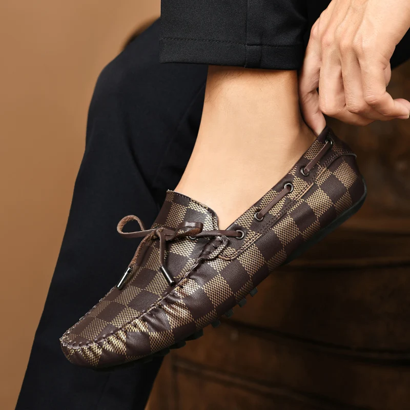 Мужские туфли из натуральной кожи роскошные брендовые 2021 Повседневные слипоны