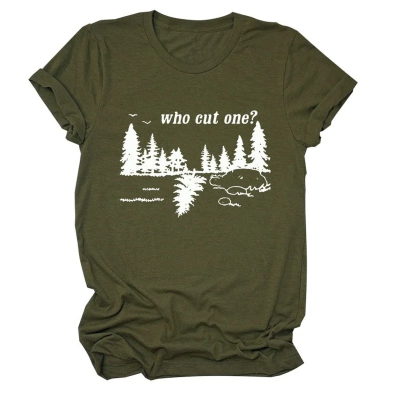 

Who Cut One Print Women T Shirt Short Sleeve O Neck Loose Women Tshirt Ladies Tee Shirt Tops Clothes Camisetas Mujer