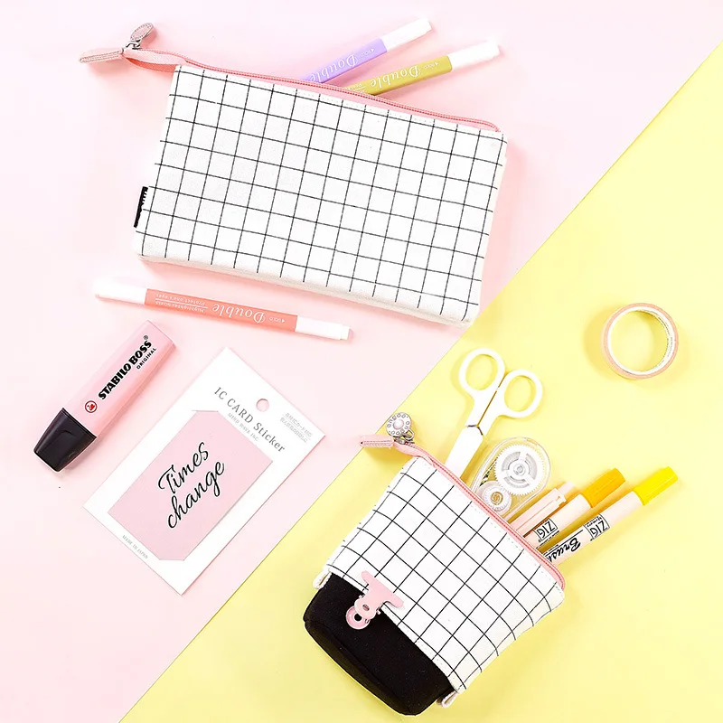 INS Large Capacity Fresh Cute Pencil Case Girl Boy Student Multifunction Stationery Pen Brushes Bag Pouch Box For School | Канцтовары