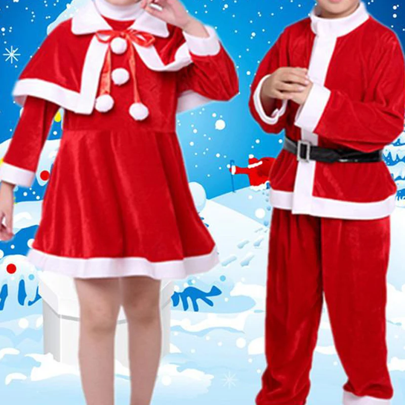 

Children's Christmas Clothes Christmas Costumes Dress Up Costumes Santa Claus Skirt Costume Corduroy Material