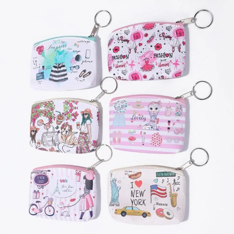 

1PCS Cartoon mini wallets cute card holder coin purses women ladies key money bags for girls purse Female kids children pouch