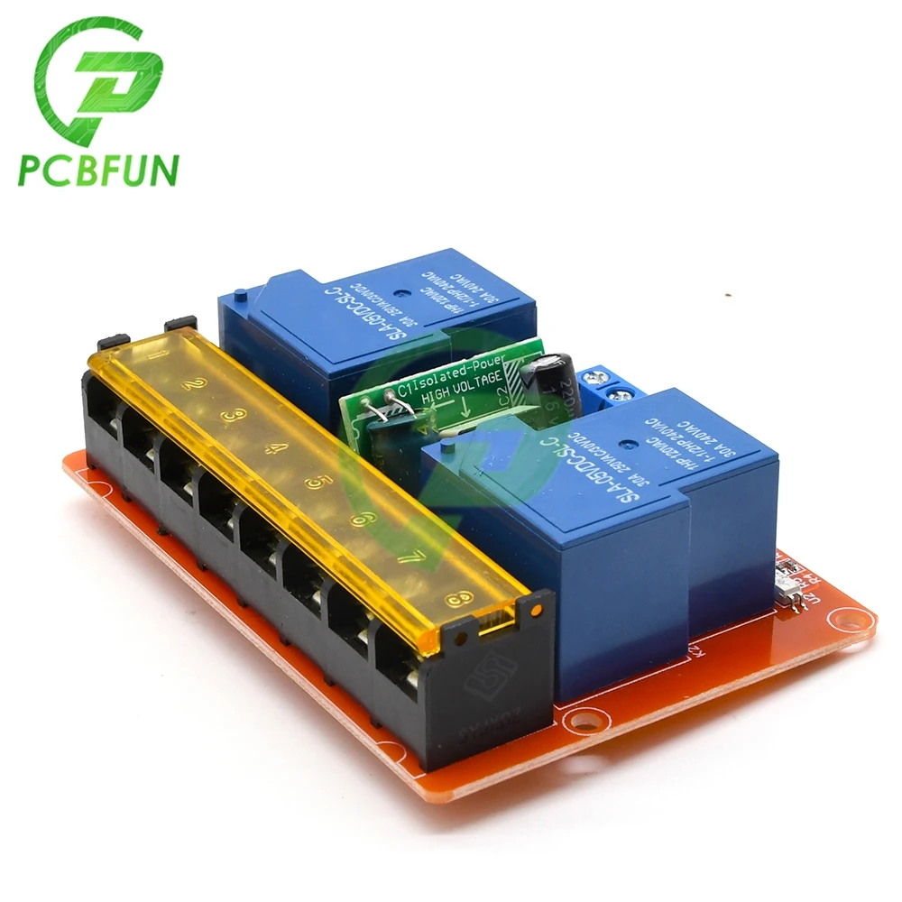 2-канальный релейный модуль 30 А 5 в постоянного тока переменный ток 100-250 В 378mA |