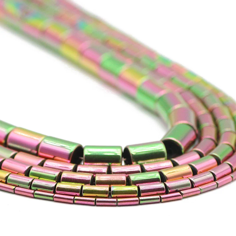 

Cylinder Round Shape New Green Hematite Natural Stone Spacers Loose Beads For Jewelry Making DIY Bracelet Findings 4x2/5x3/6x4MM