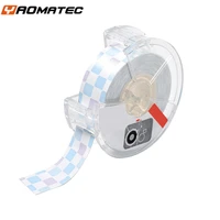 2 rolls of 15mm6m blue plaid mini label printer label paper waterproof thermal label tape suitable for bluetooth printer