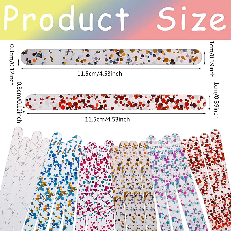 

60PCS Useful Glitter Acrylic Ice Cream Sticks Crafts DIY Handmade Making Crafts Baby Shower Kids Gift