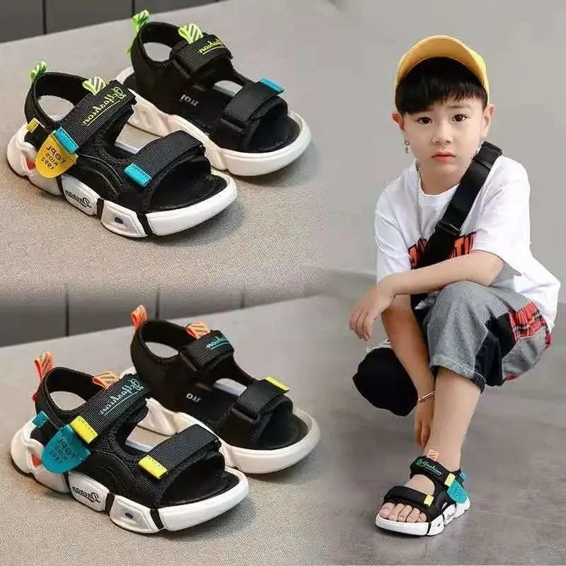 

Soft New Design Sandals Footwear Kids shoes 2020 Boy's leather shoes Dance performance Black Boys Flats