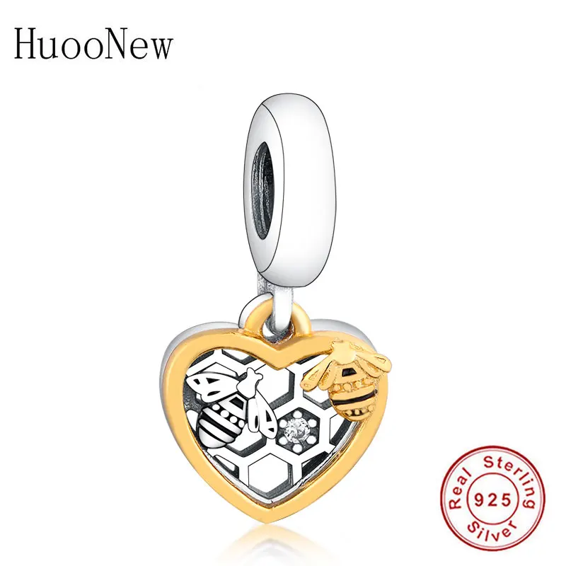 Оригинальный браслет Pandora оригинальный из 100% серебра 925 пробы с сердечком медовая