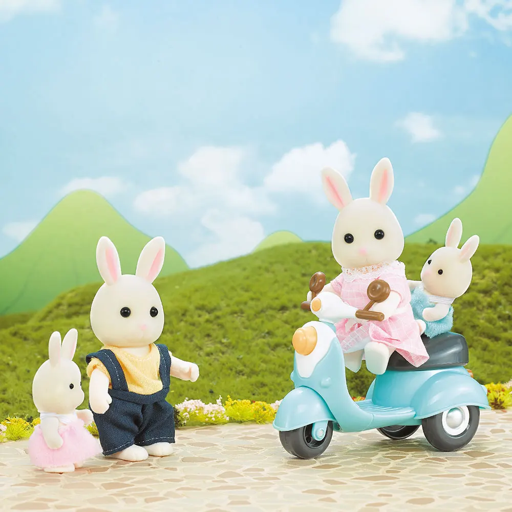 Лесная семья животных 1/12 Кукольный дом большой синий скутер Миниатюрные