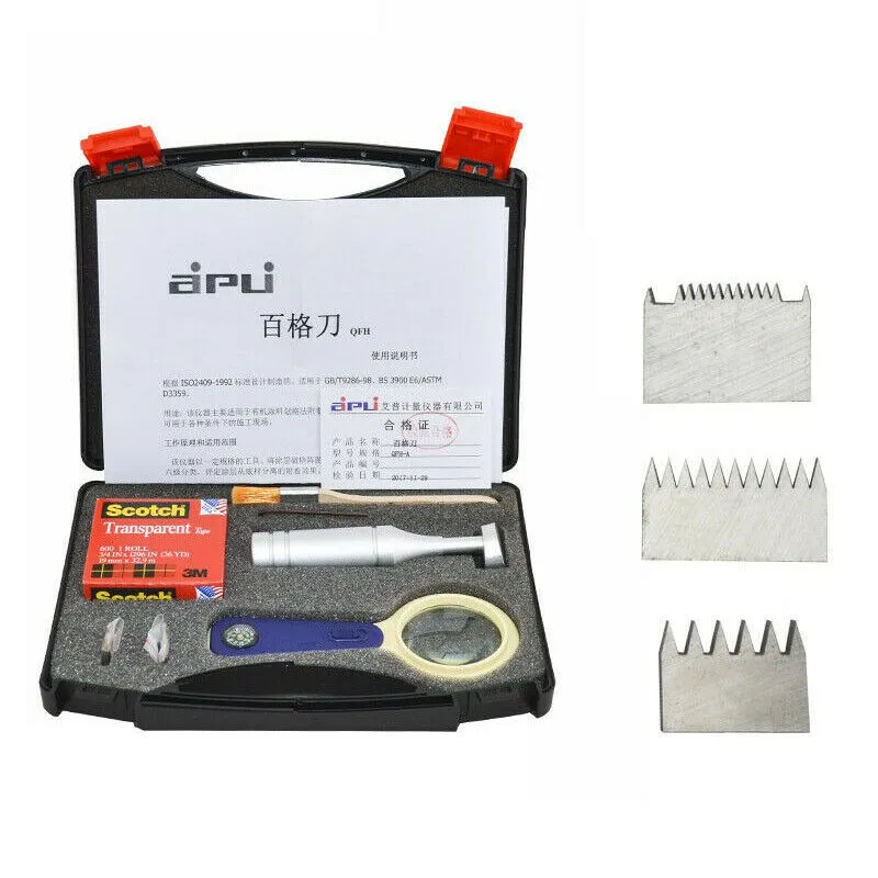 

Hot Cross Hatch Adhesion Tester Instruction Cross-Cut Tester Kit W/ 3 Blades Suitable For Measuring The Adhesion