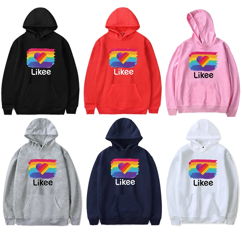 

Likee Trendy Hoodies Men/Women Hot LIKEE Video Style Sweatshirts Boys Girls Plus Size Harajuku Hip Hop Pullover Funny Streetwear