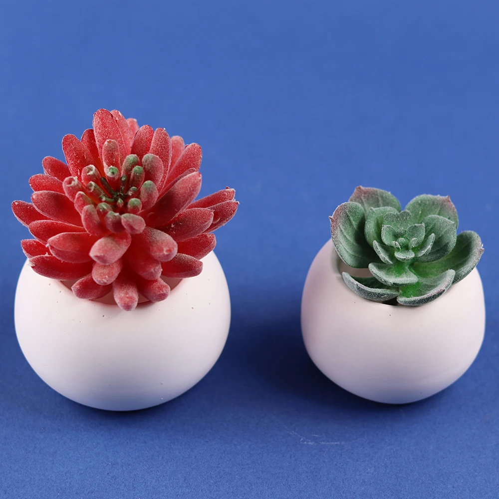 Круглый Силиконовый цветочный горшок форма для бетона суккулента подсвечник