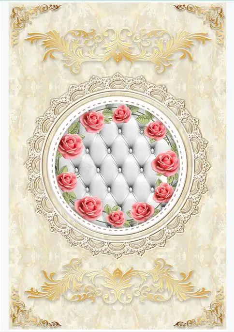 

Custom Self-adhesive waterproof Flooring wallpaper Wall Stickers Modern flower pattern living room floor painting wall papers