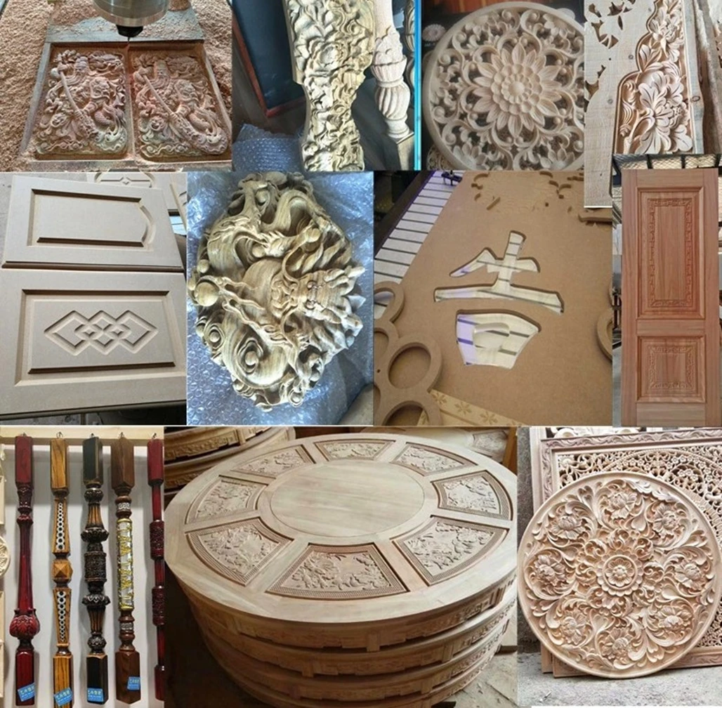 Multi Process Woodworking Engraving Machine cheap wardrobe cabinet door making PVC mdf hole cutting engraving machine |