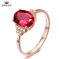lszb natural red tourmaline 18k pure gold 2020 new hot selling top ring women shape ring for ladies woman genuine jewelry