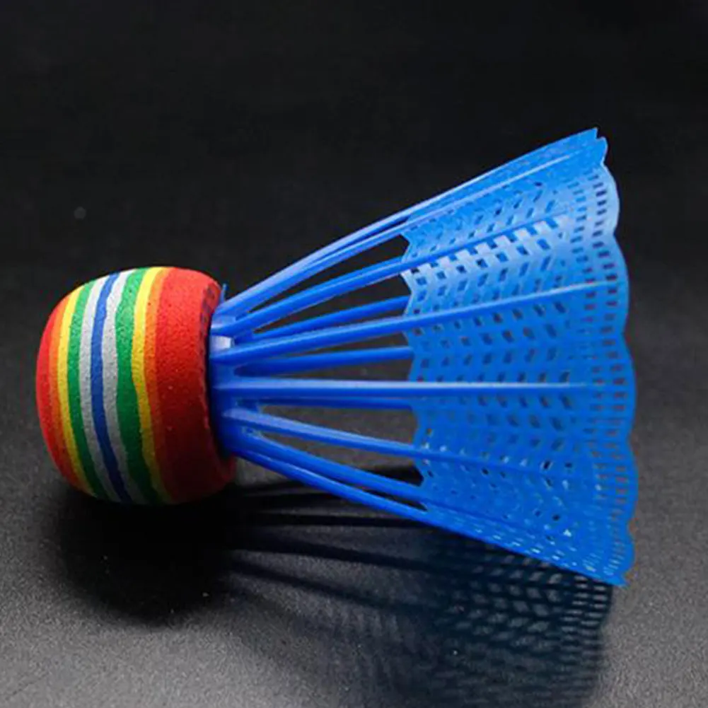 

10pcs Training Indoor Entertainment Portable Gym Outdoor Game Sport Practice Badminton Rainbow Head Nylon Ball Reusable Durable