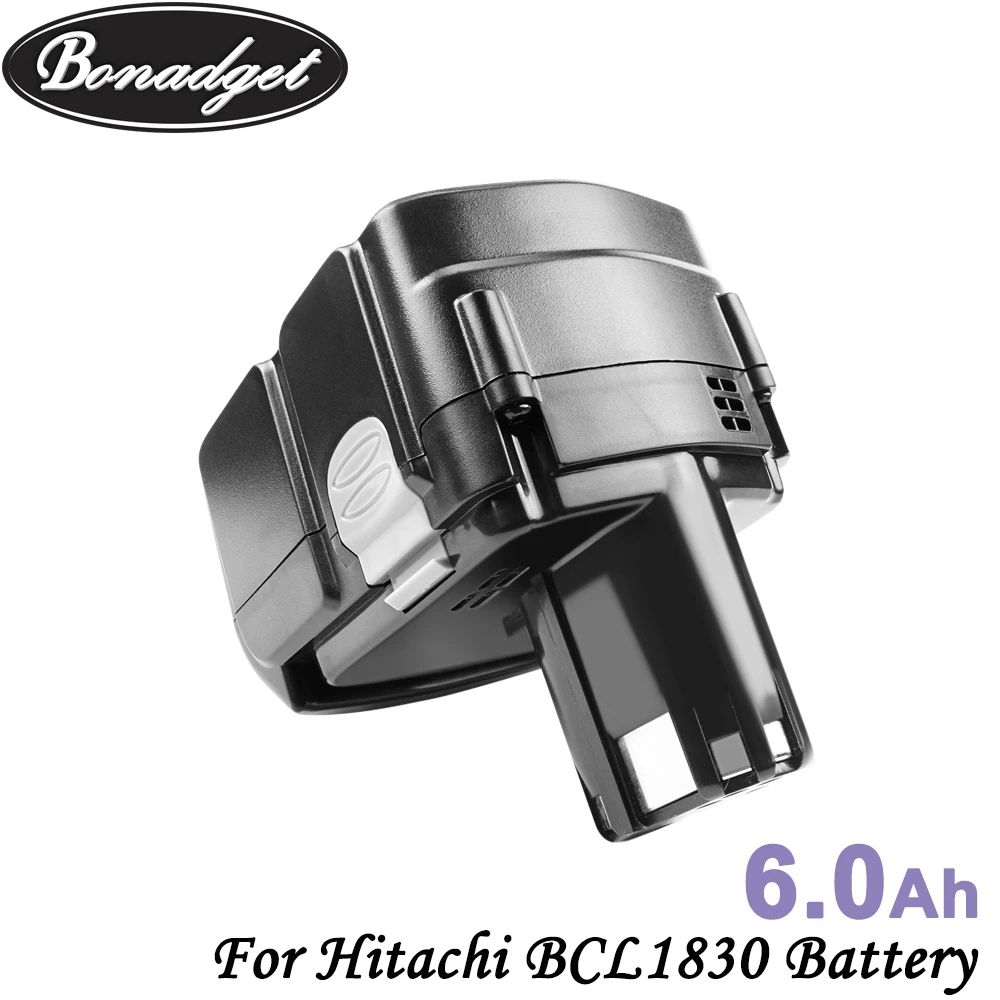 

Bonadget 18V 6000mah Replacement Li-ion Battery For Hitachi BCL1830 BCL1815 BCL1820 EBM1830 Rechargeable Power Tools Battery