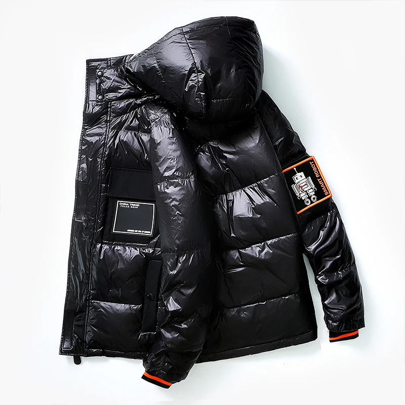 Men's down jacket new popular logo90% white duc down short autumn/winter jacket  cool and thickened light mens coat